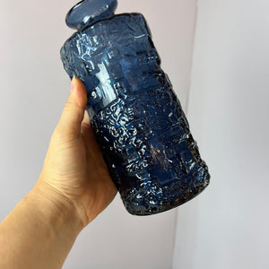 Vase blau Glas von Göte Augutsson für Ruda Glasbruk