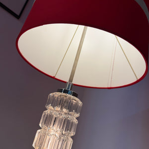 Stehlampe rot Glas Chrom von Fischer Leuchten