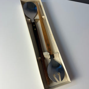 Salatbesteck Teak Edelstahl in Originalverpackung