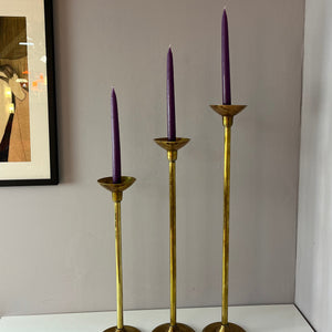 Set: Trio hohe Kerzenständer Messing