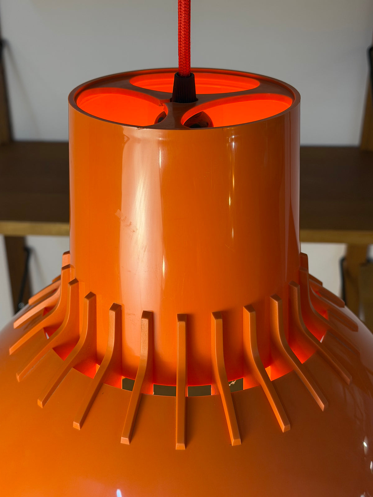 Hängelampe Solar orange Kunststoff von Svend Middelboe für Nordisk Solar
