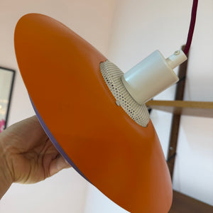 Lamellenlampe neu lackiert orange lila aus Dänemark