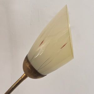 Stehlampe mit zwei Schwanenhalsarmen Messing