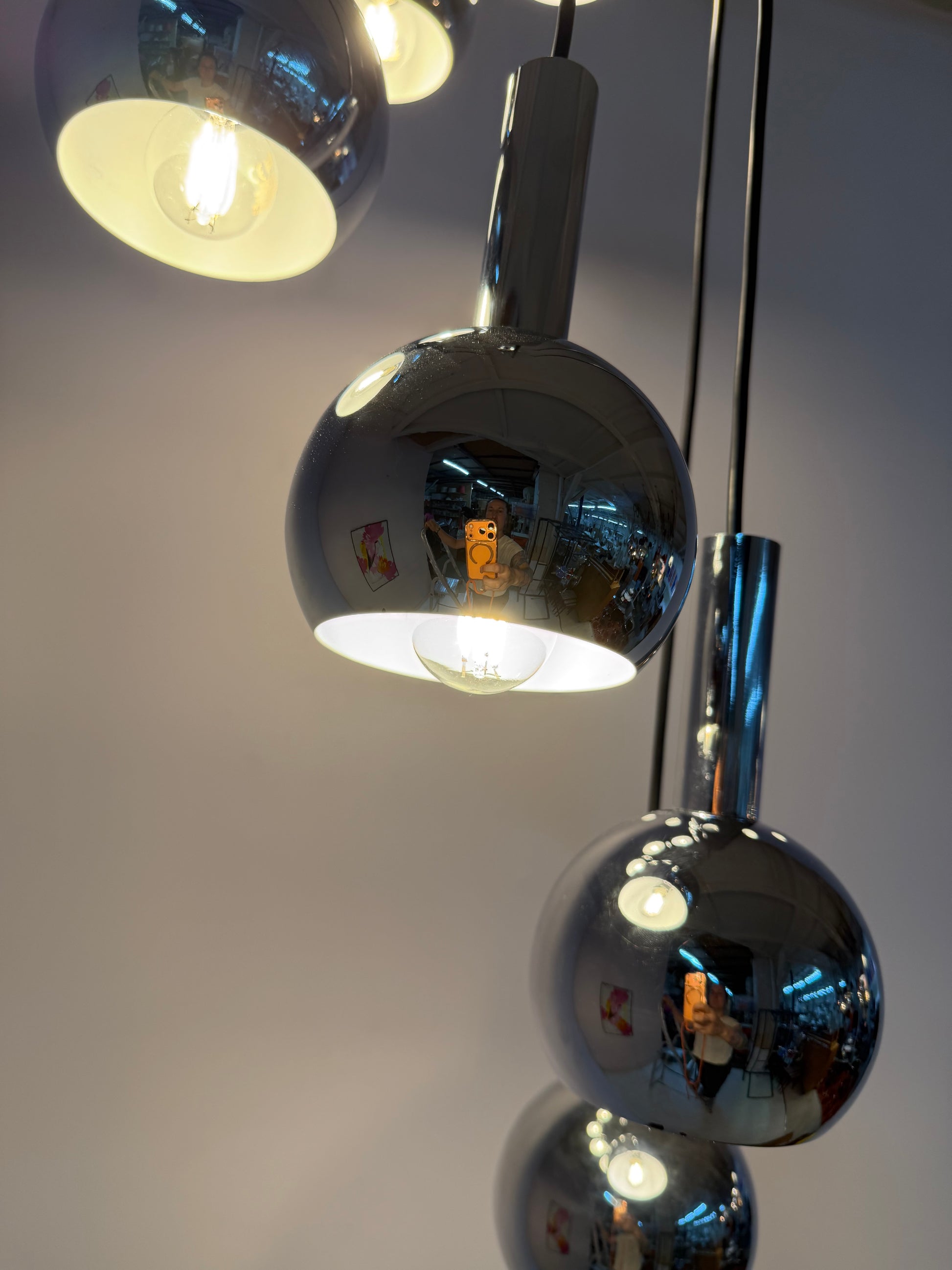 Kaskadenlampe 7-flammig Chrom von Richard Essig