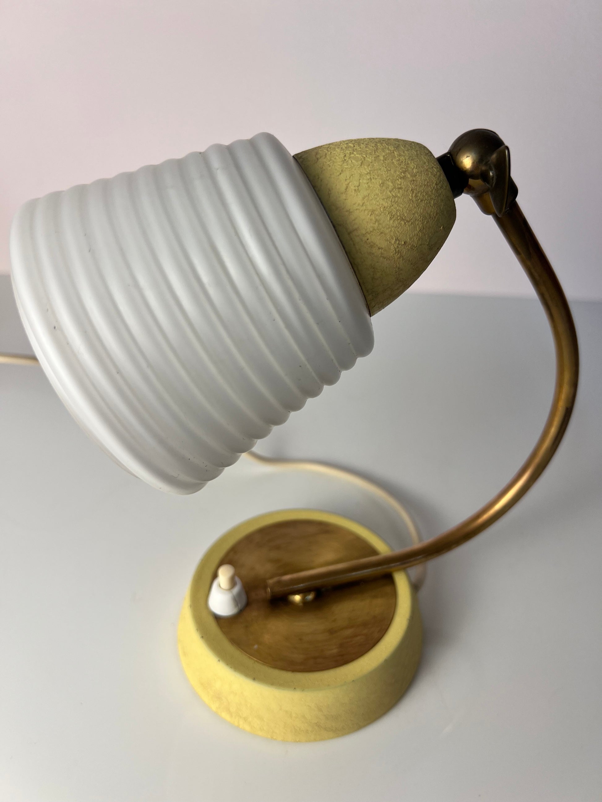 Schreibtischlampe Messing mit Glasschirm