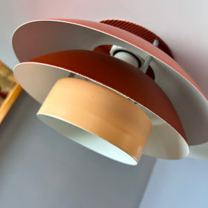 Lamellenlampe neu lackiert orange rot aus Dänemark