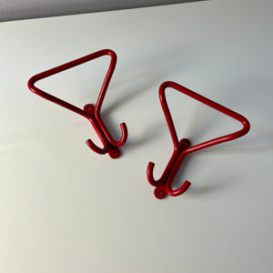 Set: 2x Wandhaken rot Metall