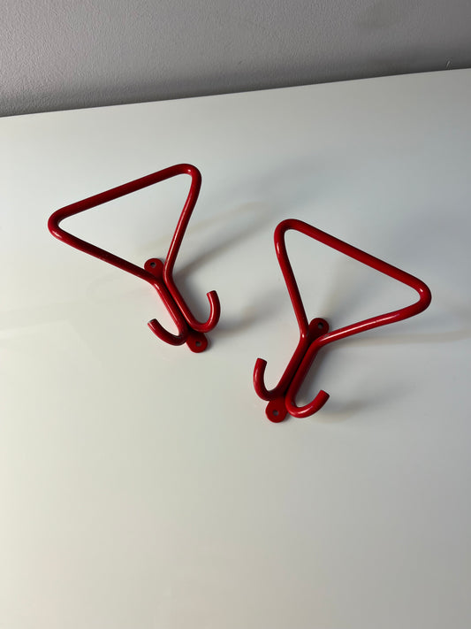 Set: 2x Wandhaken rot Metall