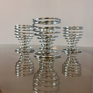 Set: 4x Eierbecher Metall 80er