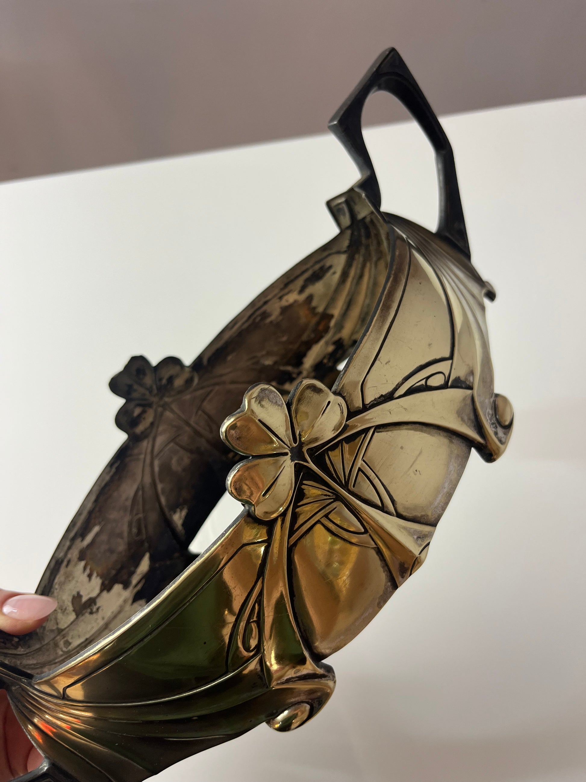 Jardiniere mit Kleeblatt von Metallwarenfabrik Hans Peter aus 1908