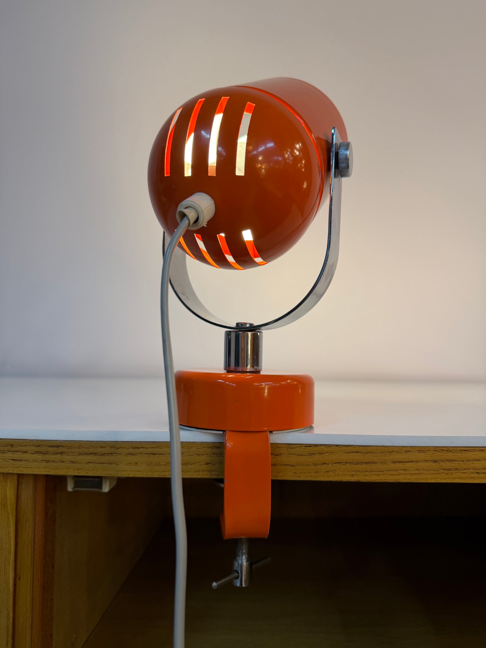 Klemmlampe / Wandlampe Combi Lux orange Chrom von Stanislav Indra für Lidokov Boskovice