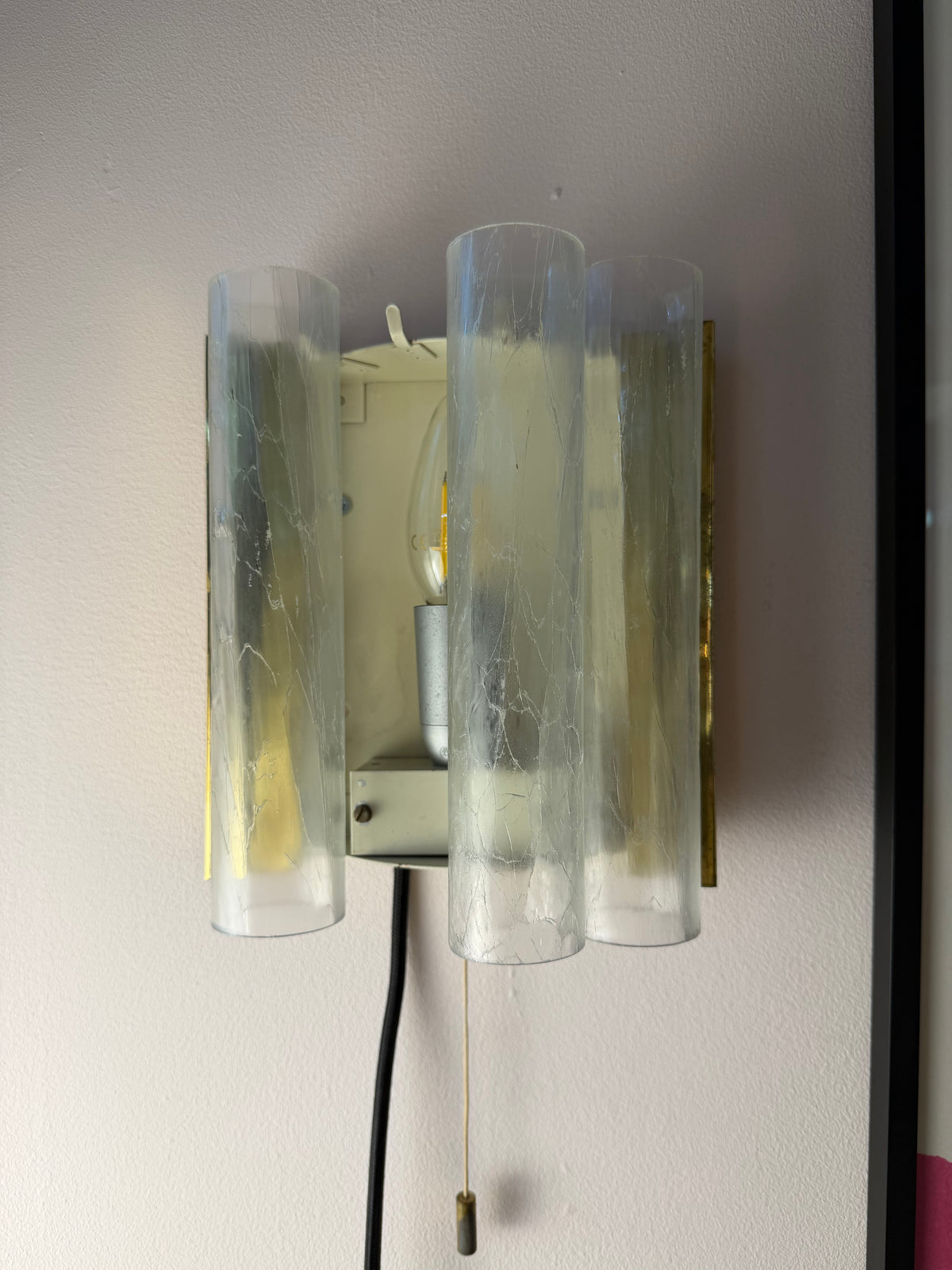Wandlampe Eisglas Messing von Doria