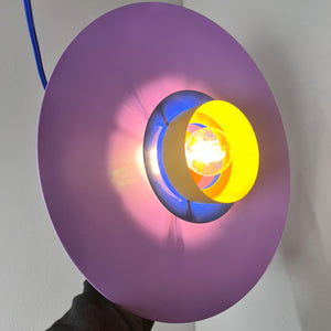 Lamellenlampe neu lackiert lila ocker