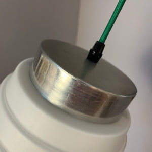 Hängelampe weiß silber Glas