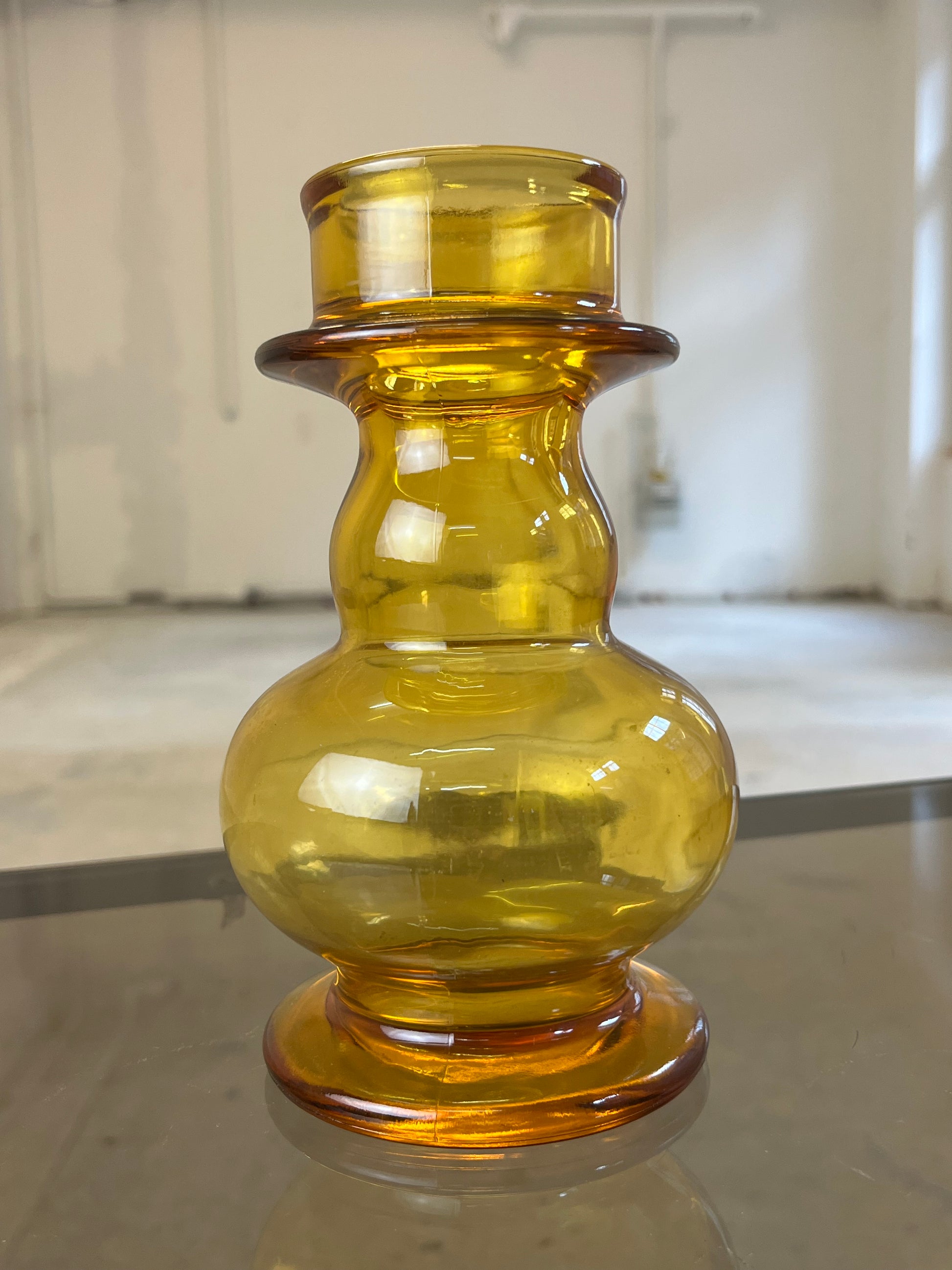 Hyazinthenvase gelb Glas