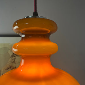 Hängelampe braun orange Glas
