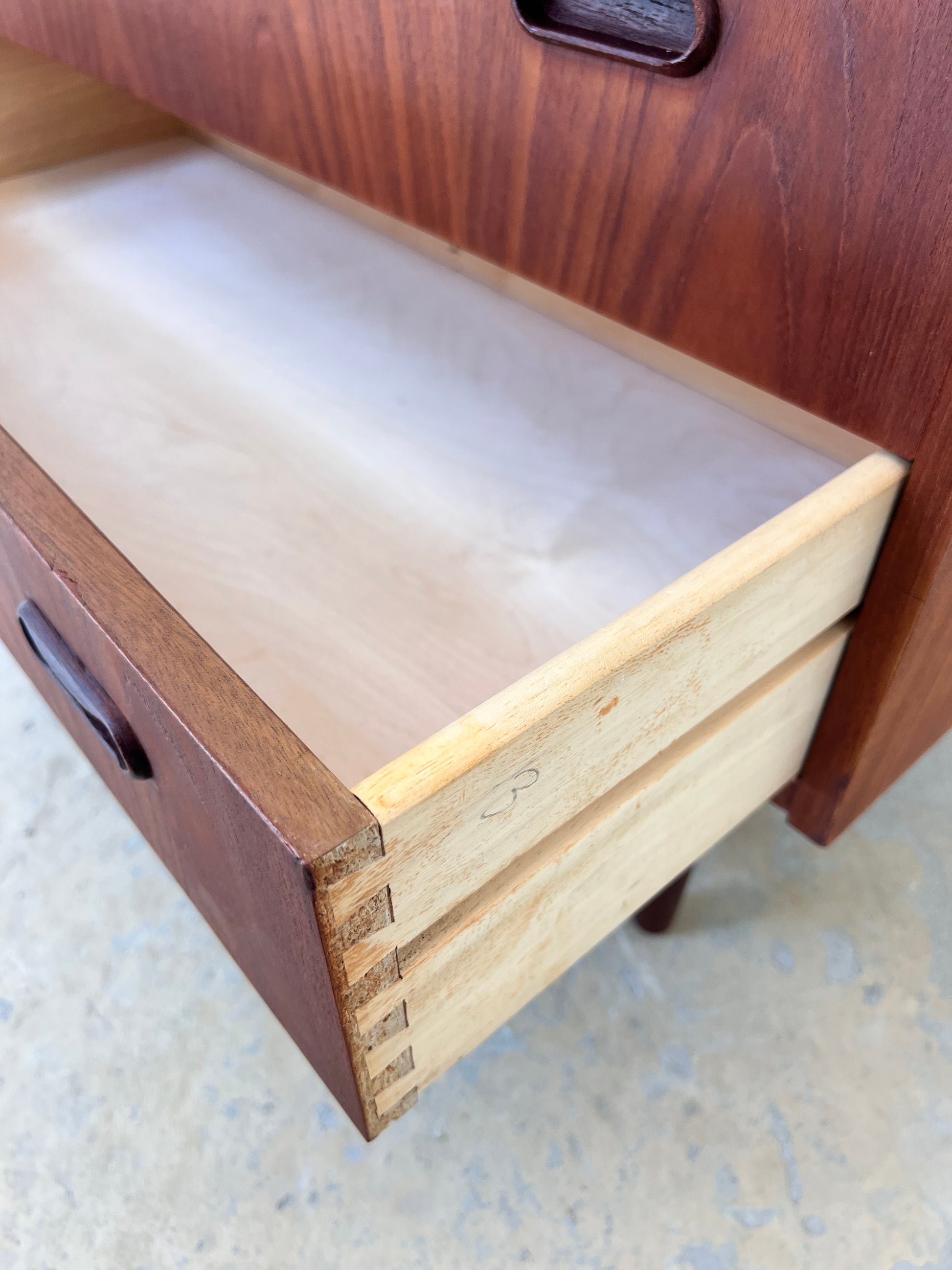 Sekretär Teak mit Spiegel aus Dänemark