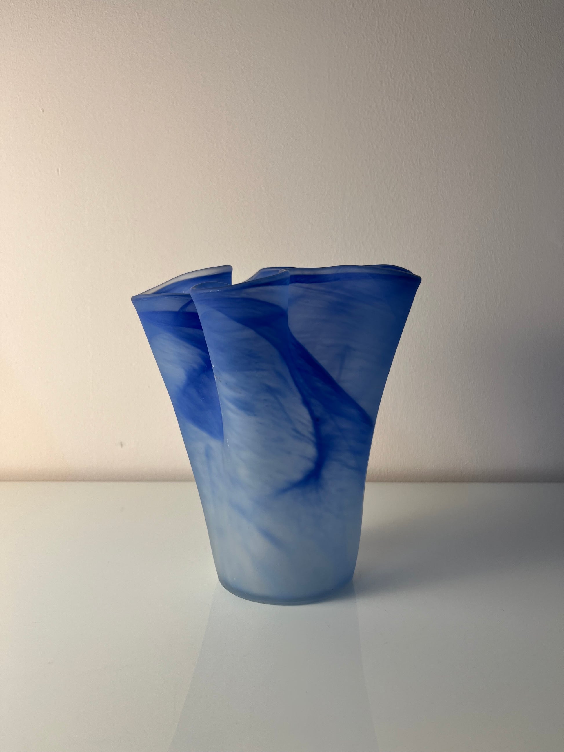 Vase Fazoletto blau Glas von Aida