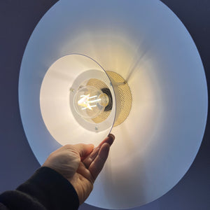 Lamellenlampe neu lackiert creme rosa braun