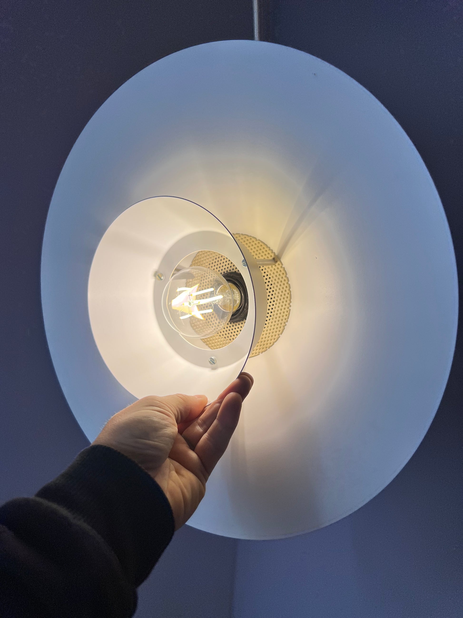 Lamellenlampe neu lackiert creme rosa braun