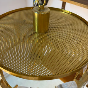 Hängelampe Messing Glas von Carl Fagerlund für Orrefors