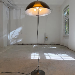 Stehlampe braun weiß Acryl Chrom von Elio Martinelli