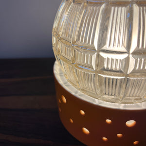 Tischlampe orange weiß von Gerold Porzellan Bavaria