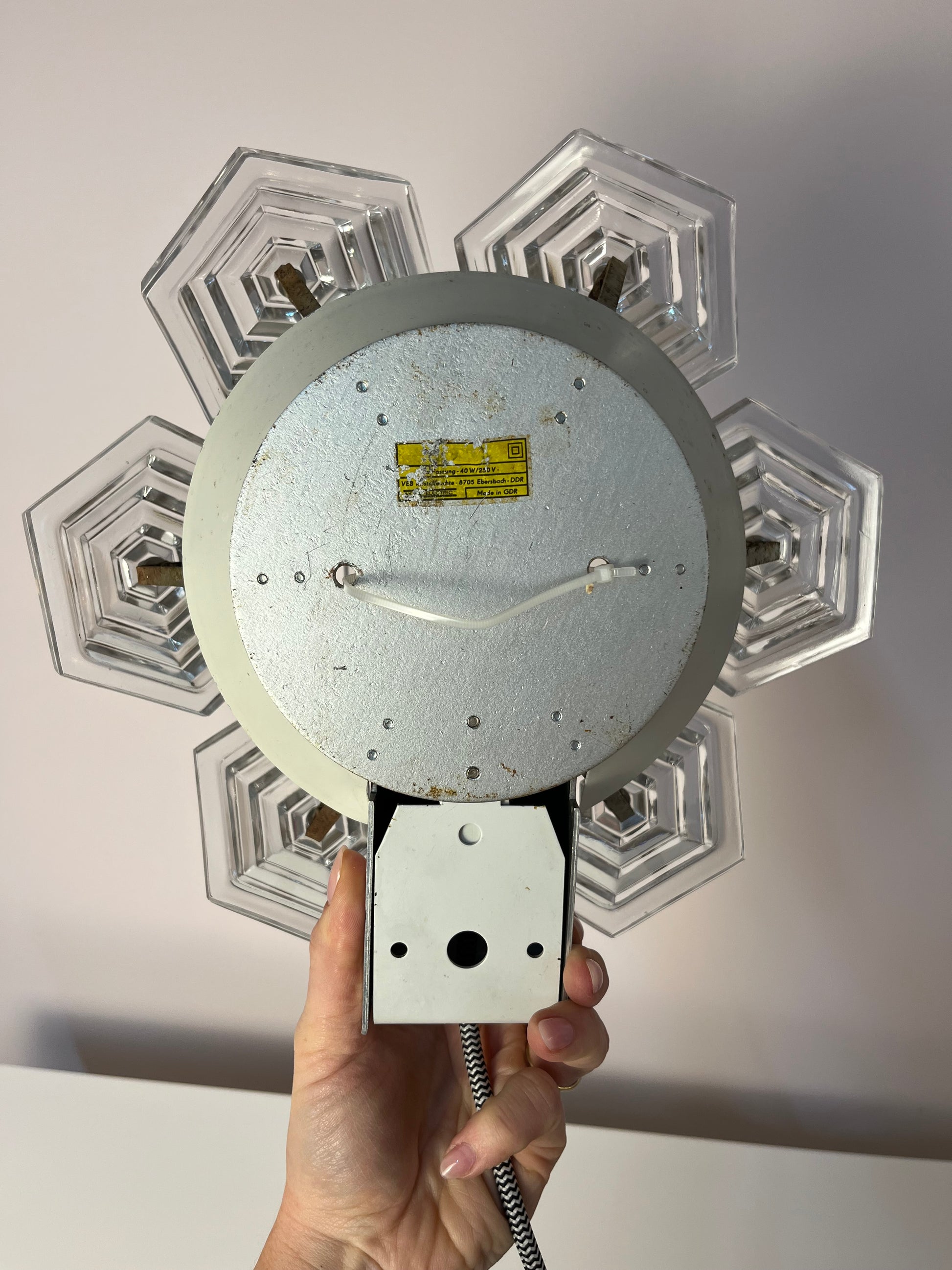 Wandlampe Eiskristall von VEB Kristallleuchtenbau Ebersbach