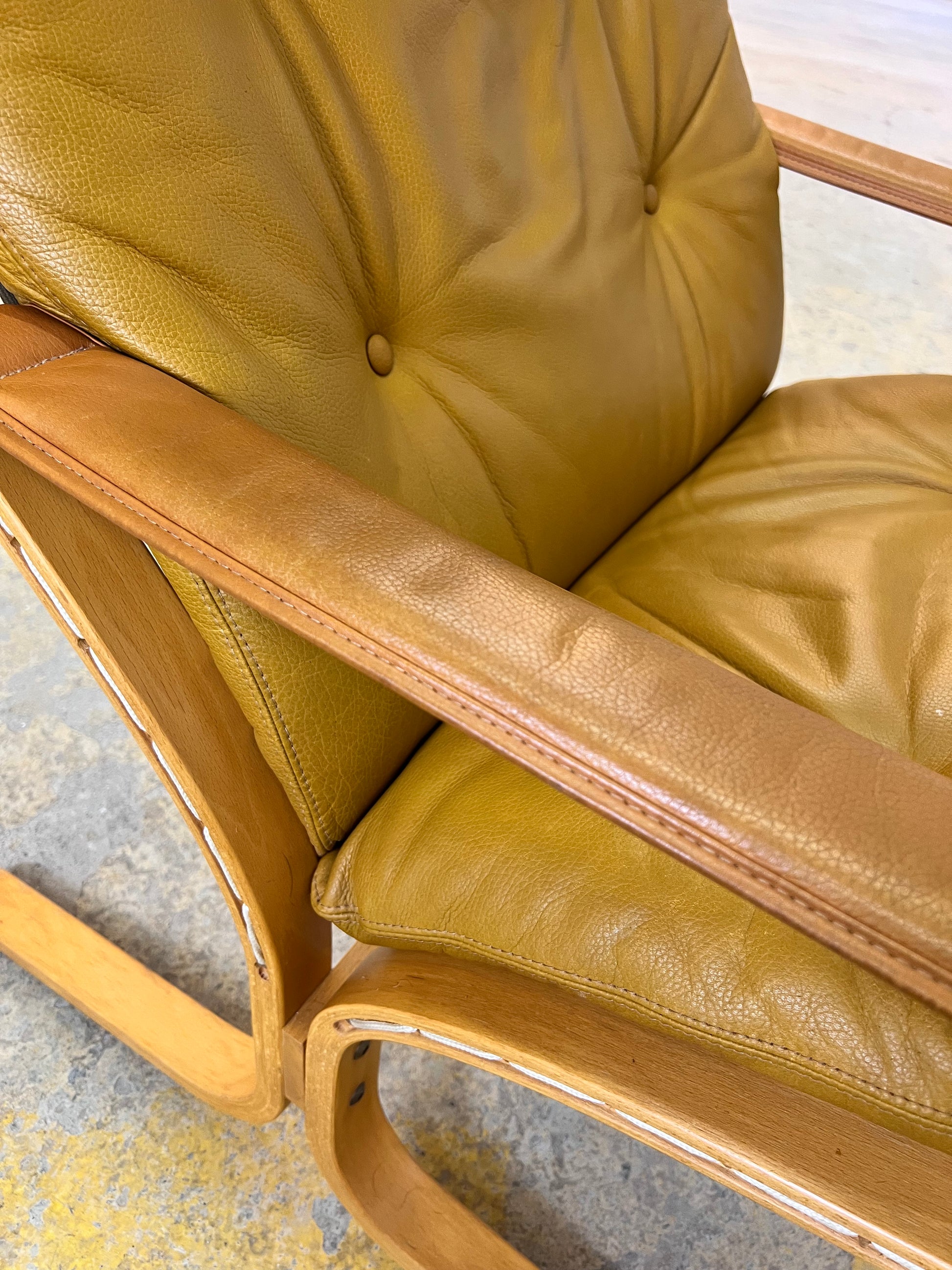 Sessel Siesta Echtleder von Ingmar Relling für Westnofa