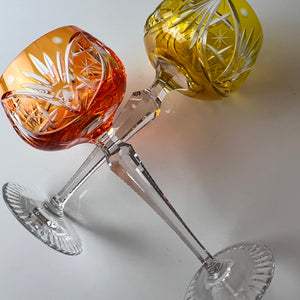 Set: 2x Römer Weinglas orange gelb Kristallglas