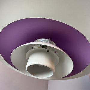 Lamellenlampe weiß lila von Formlight