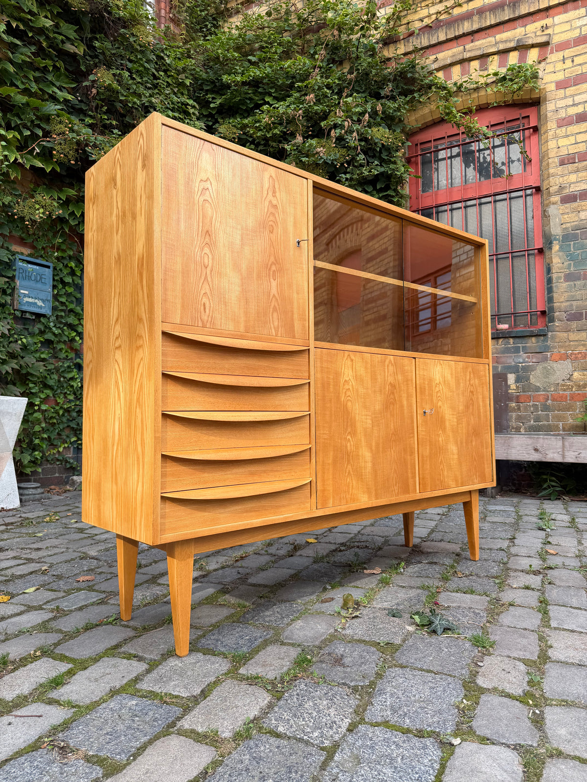 Highboard Typ 602/G Esche von Franz Ehrlich für Hellerau
