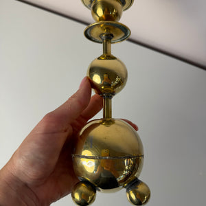 Set: 2x Kugel Kerzenständer Messing aus Dänemark