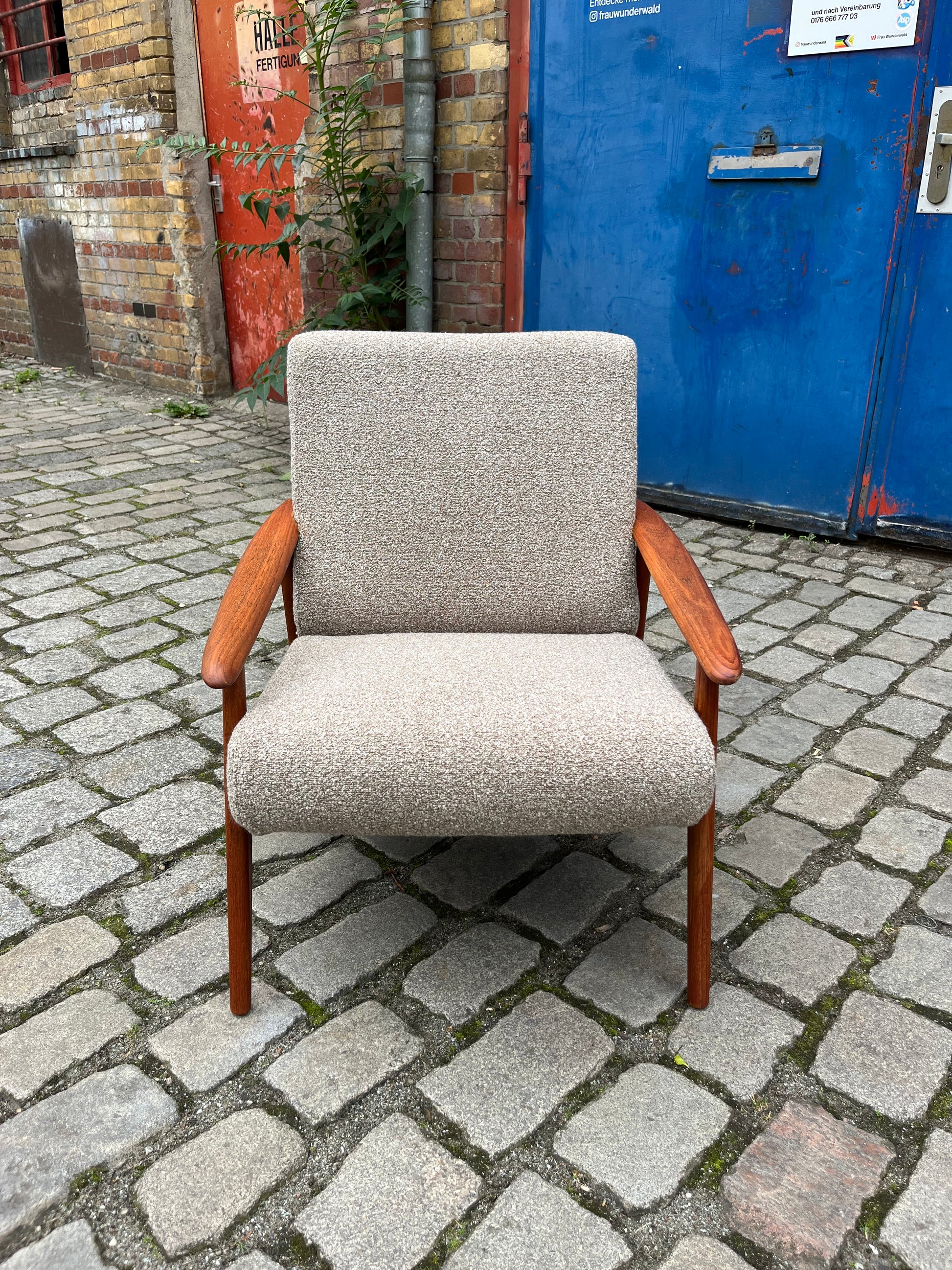 Sessel beige Teak aus Dänemark