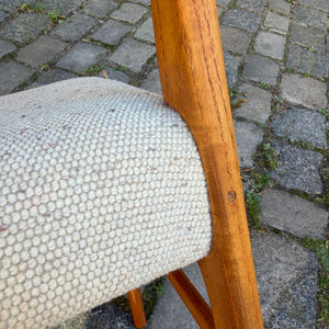 Polsterstuhl GS 600 creme Teak Wolle von Arne Wahl Iversen für Glyngøre Stolefabrik