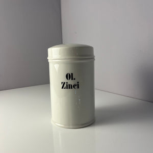 Apothekerdose Ol. Zinci weiß Porzellan