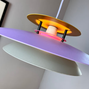 Lamellenlampe neu lackiert lila pink mint