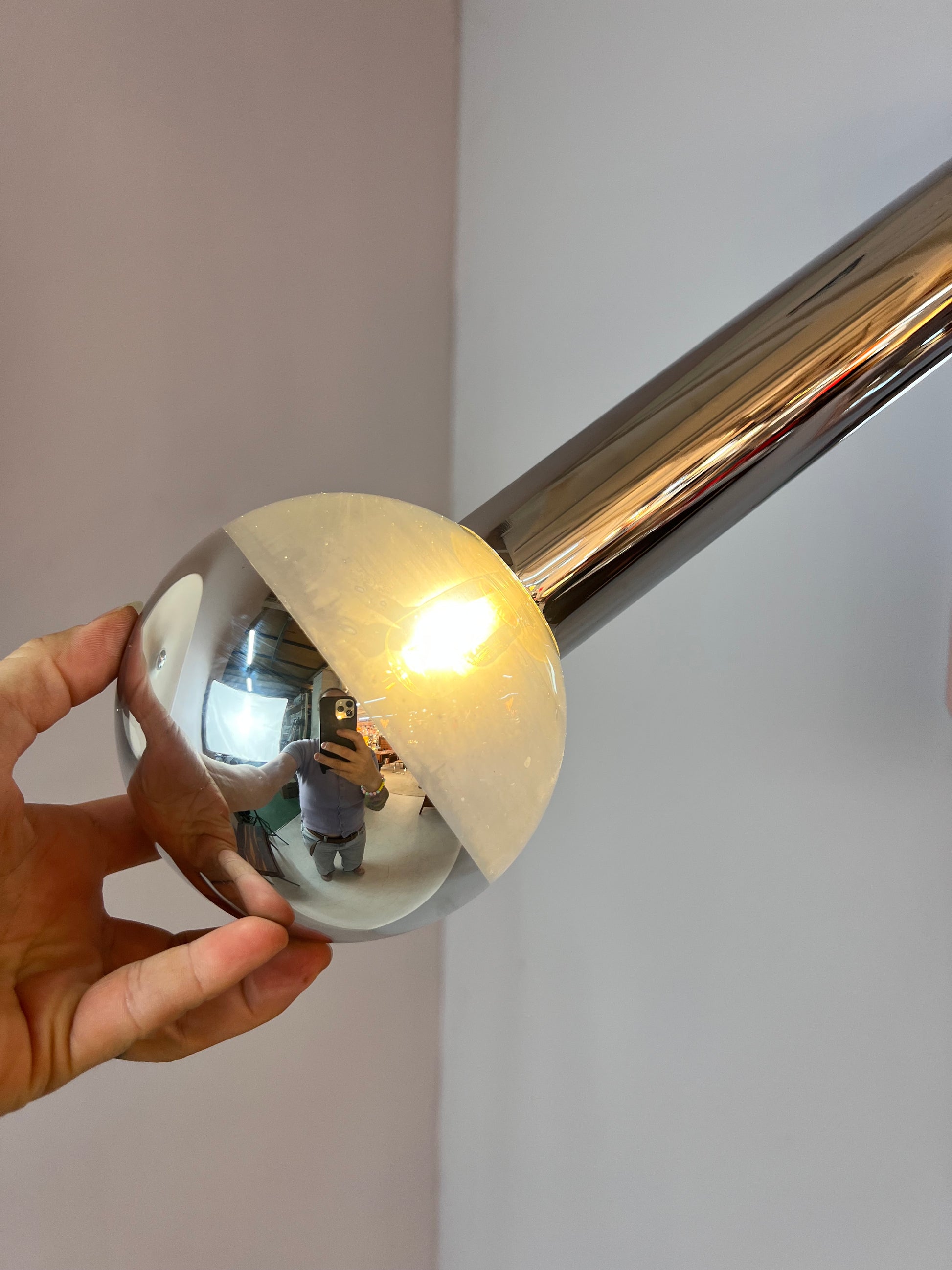 Hängelampe Big Globe Chrom 39 cm von Motoko Ishii für STAFF