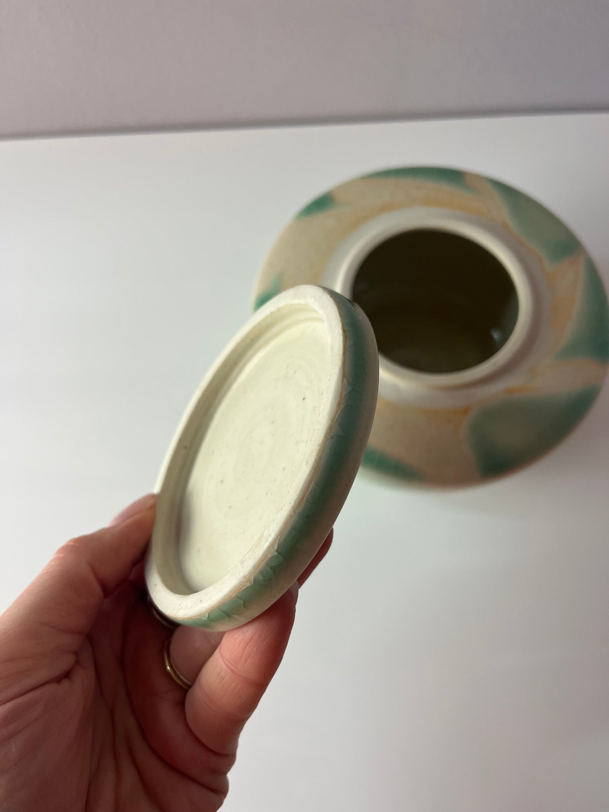 Bonboniere creme mint Keramik