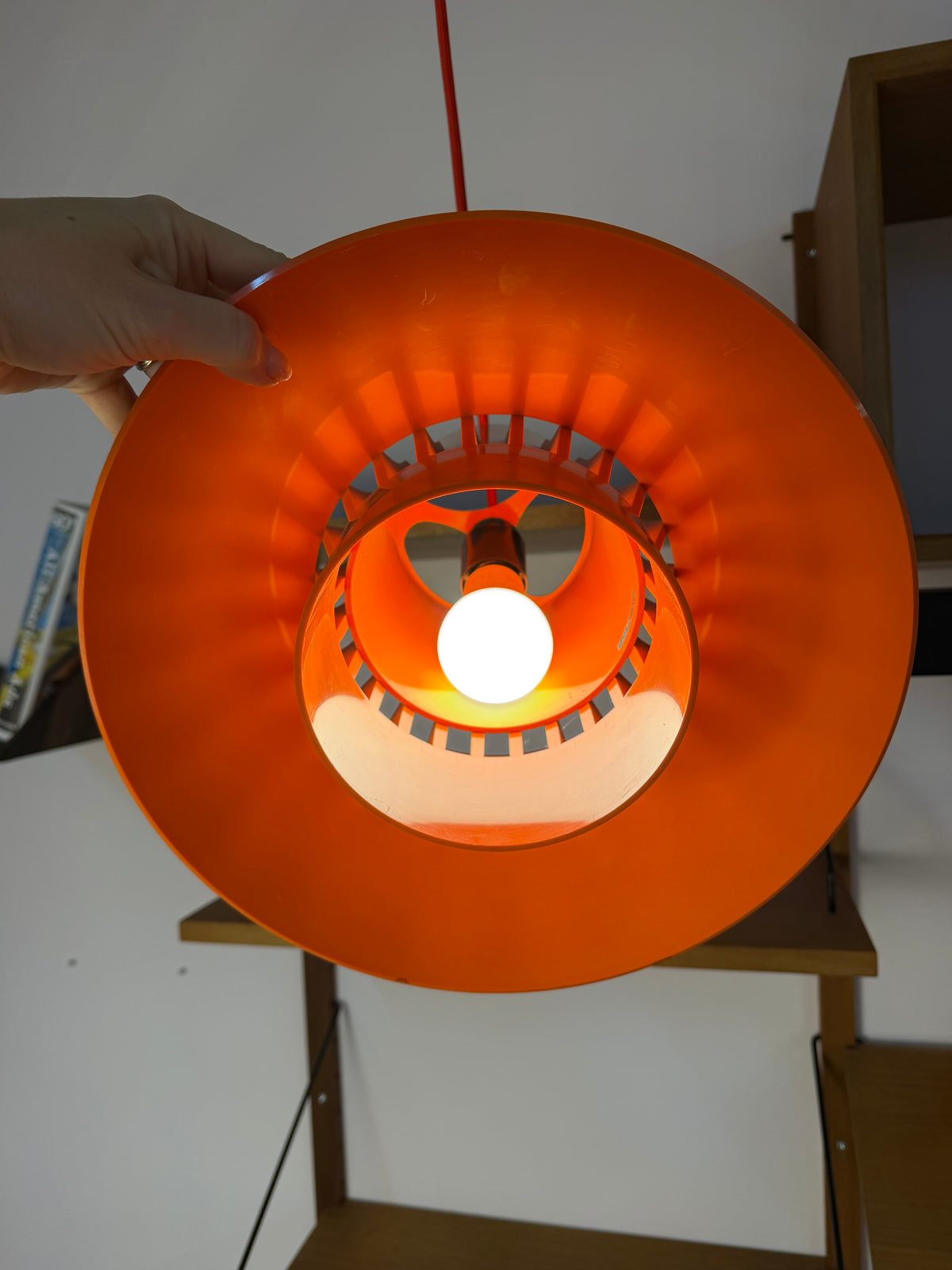 Hängelampe Solar orange Kunststoff von Svend Middelboe für Nordisk Solar