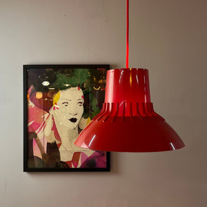 Hängelampe Solar rot Kunststoff von Svend Middelboe für Nordisk