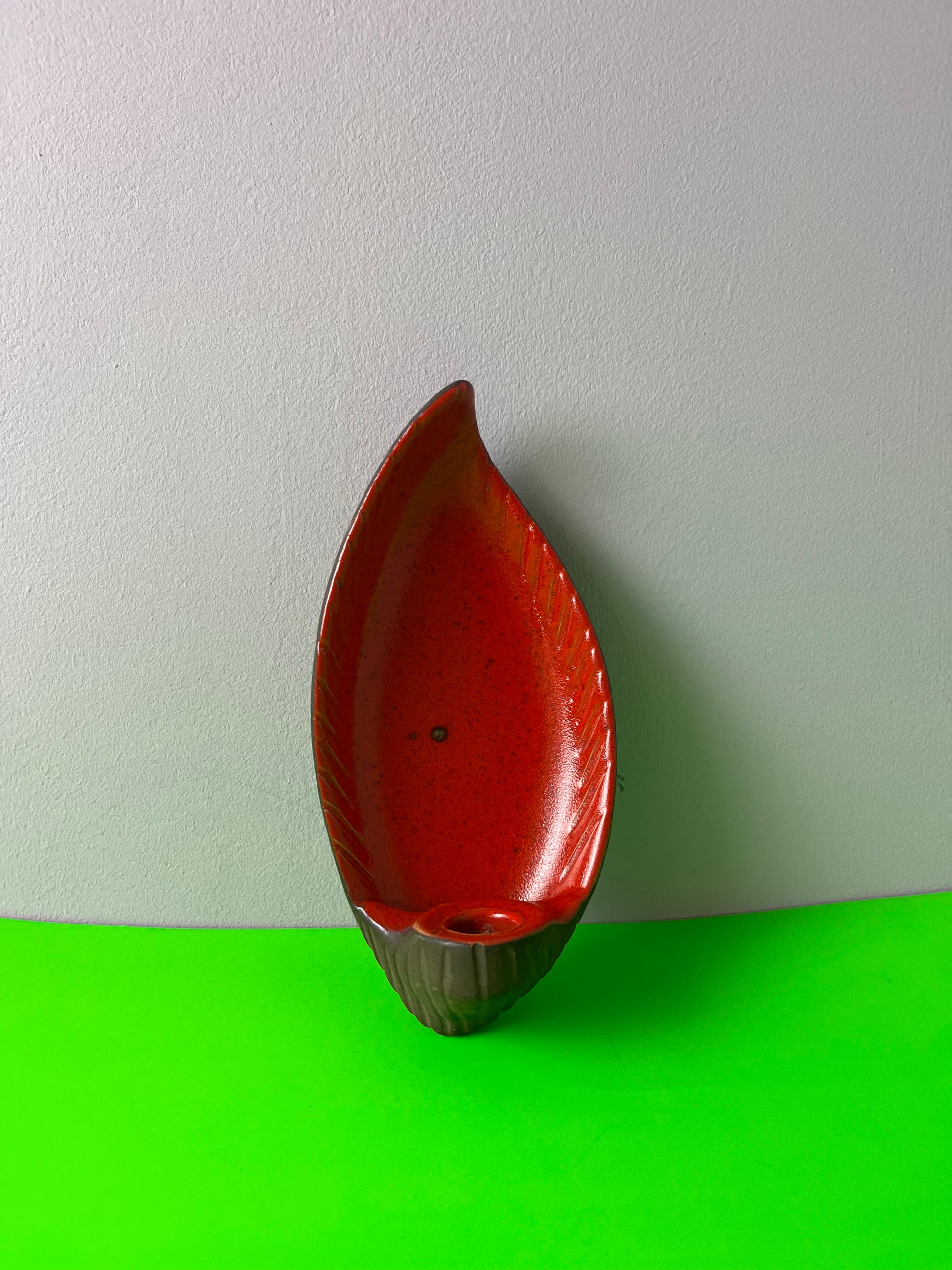 Wandkerzenhalter rot braun Keramik