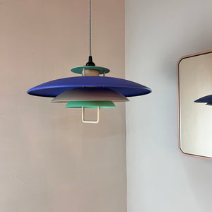 Lamellenlampe neu lackiert blau grün