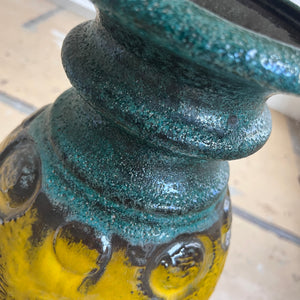 Bodenvase Fat Lava gelb von Carstens Keramik West Germany