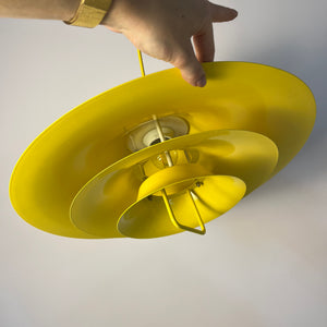 Lamellenlampe neu lackiert gelb aus Dänemark