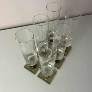 Set: 6x Sektkelch Modell Berlin mit Rauchfuß von Georg Jensen für Rosenthal