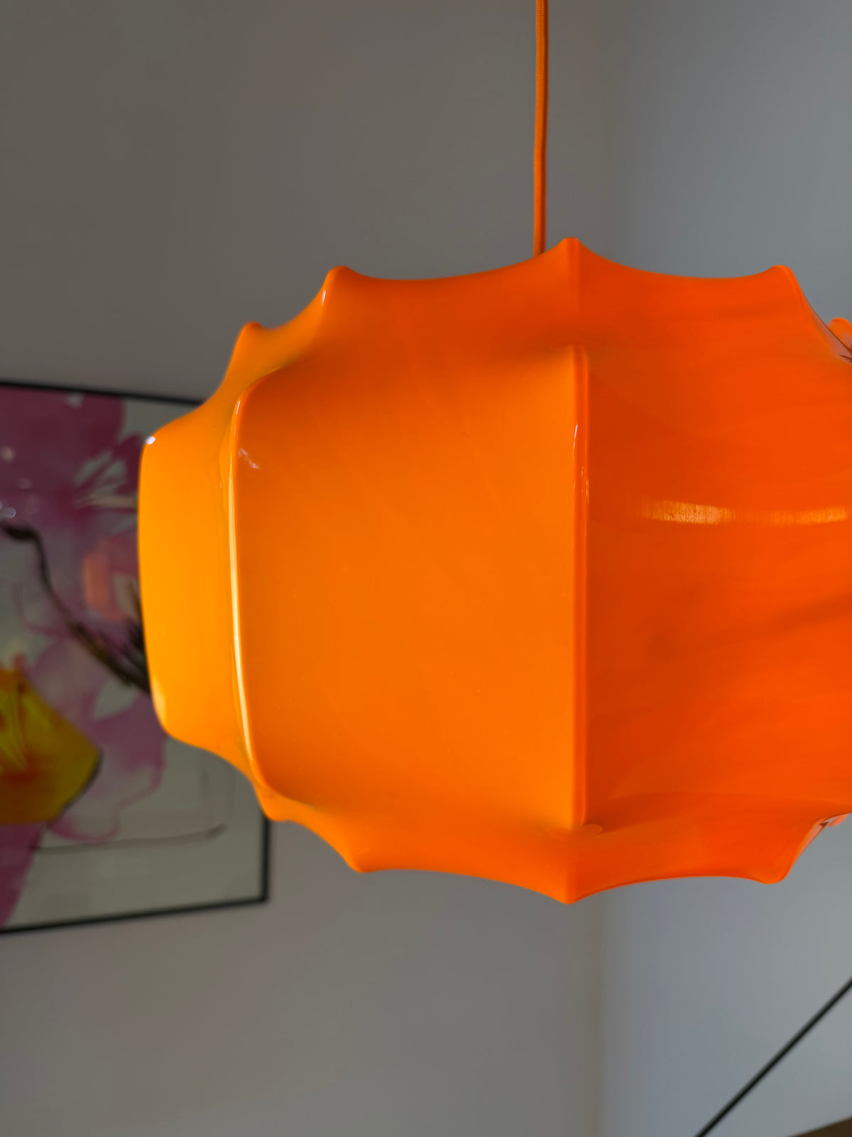 Hängelampe orange mit orangem Kabel von Ilka Plast