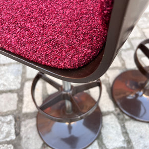 Barhocker braun rot neu bezogen