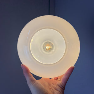 Hängelampe weiß Glas Chrom