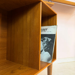 Kleines Regal Teak für Schalltplatten aus Dänemark